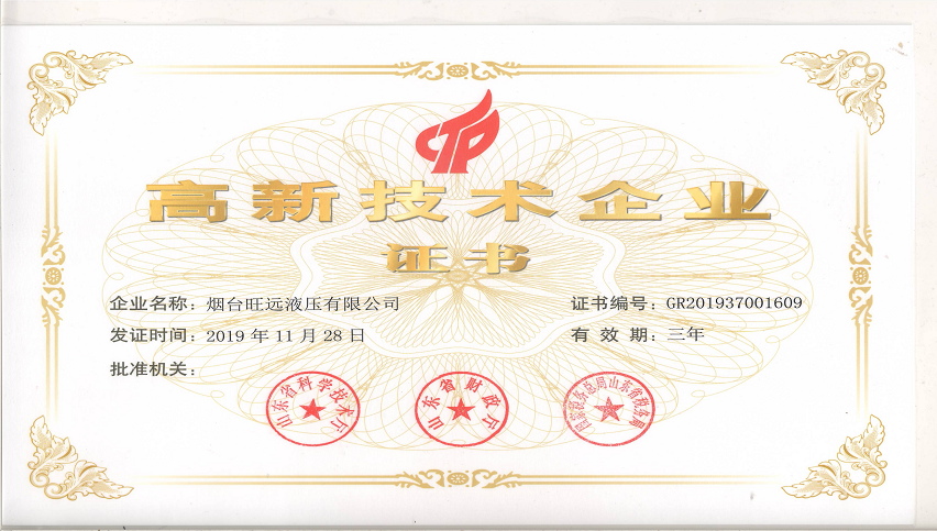 Congratulations! Wangyuan get Certificates of High and New Techno-logy Enterprises